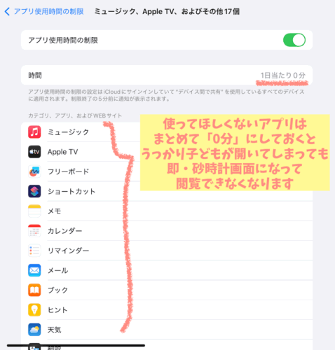 3歳半iPad使わせたくないアプリ制限時間0分
