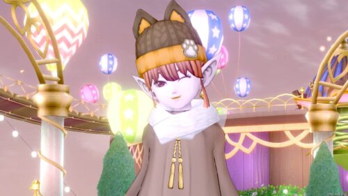 ネコ耳ニット帽エルフ女冬ドレア